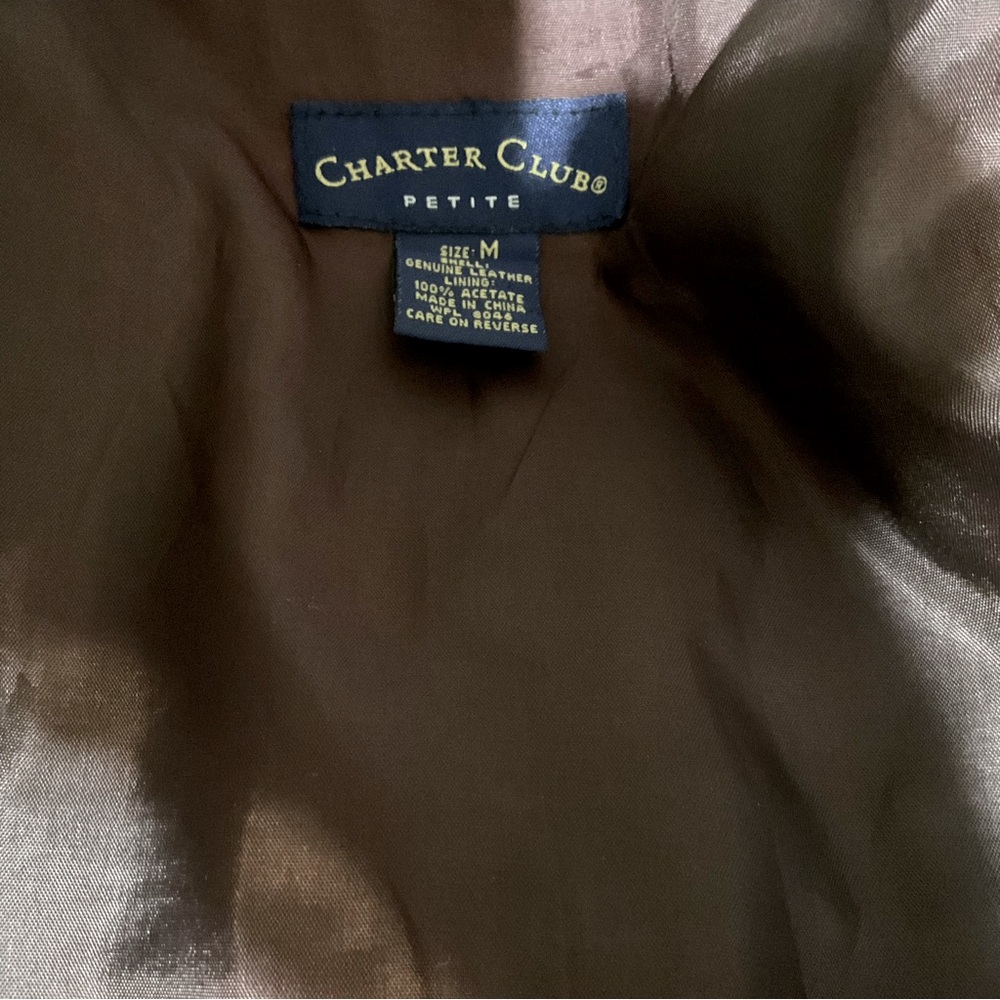 Vtg Charter Club Brown Suede Button-Front Jacket - Picture 4 of 6